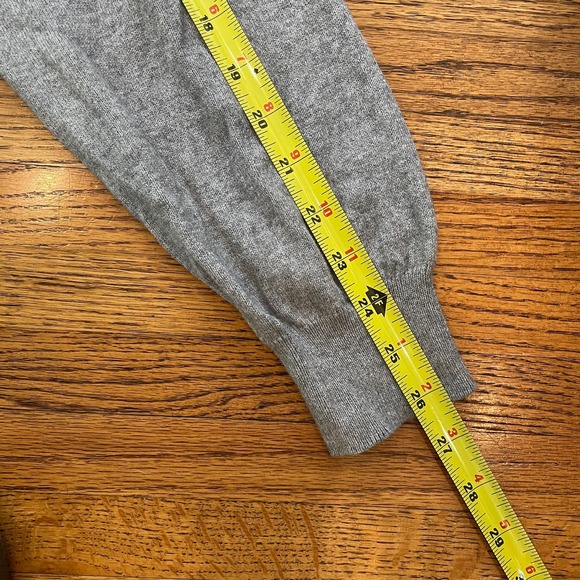 Chaps Gray Cardigan Sweater Mens Button Front Lightweight Cotton Cashmere Size L - Picture 6 of 10